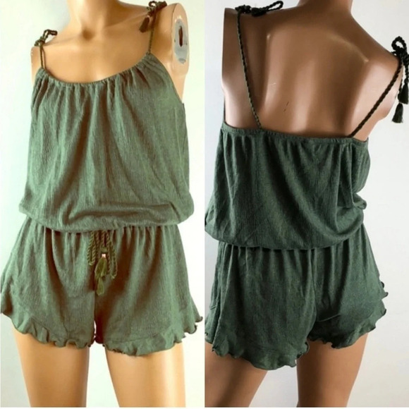 NWT Gilligan & O’Malley Green Romper M - Picture 1 of 6